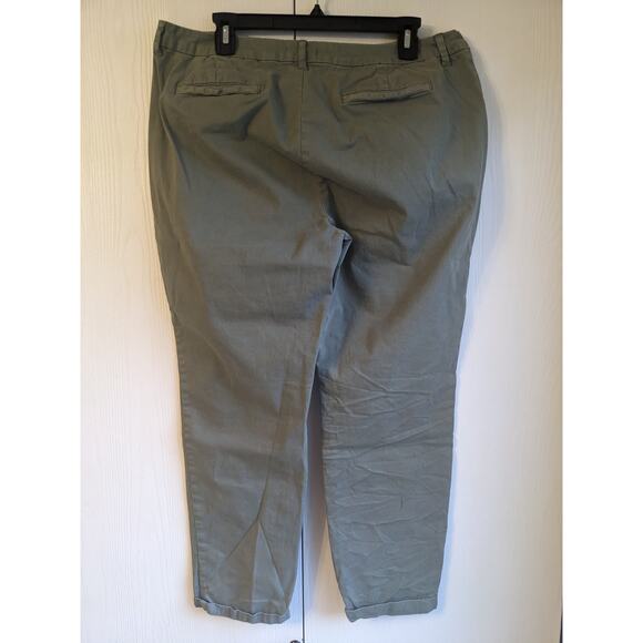 Daily Ritual Women's Green High Rise Button Closer Belt Loop Casual Pant Size 16 - Picture 2 of 4